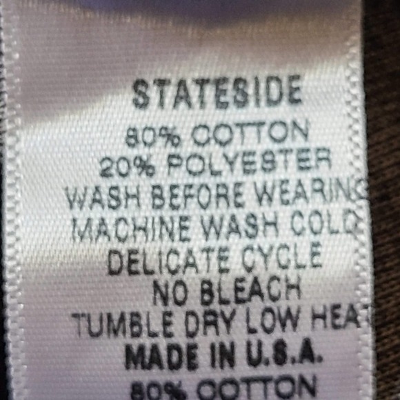 STATESIDE Black Cotton Blend Velour Crew Neck‎ Long Sleeve Sweatshirt Top Small - Picture 8 of 8